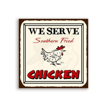 Southern Fried Chicken Vintage Metal Art Meat Deli Retro Tin Sign