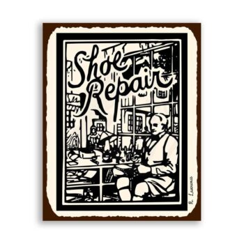 Shoe Repair Vintage Metal Cobbler Shoe Retro Tin Sign