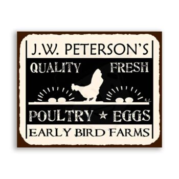 Quality Fresh Eggs Vintage Metal Art Country Farm Retro Tin Sign