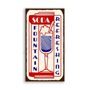 Soda Fountain Vintage Metal Art Diner Retro Tin Sign