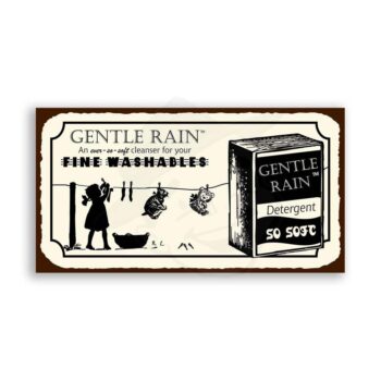 Gentle Rain Clothesline Vintage Metal Art Laundry Bath Retro Tin Sign