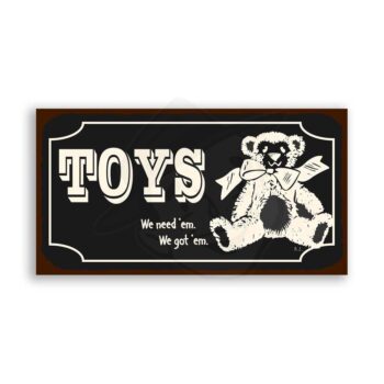 Toys Vintage Metal Art Teddy Bear Retro Tin Sign