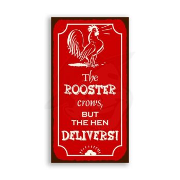 The Rooster Crows Vintage Metal Art Country Farm Retro Tin Sign