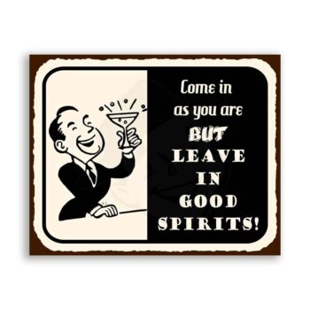 Good Spirits Vintage Metal Art Bar Retro Tin Sign