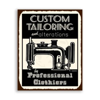 Custom Tailor Vintage Metal Art Sewing Clothing Retro Tin Sign