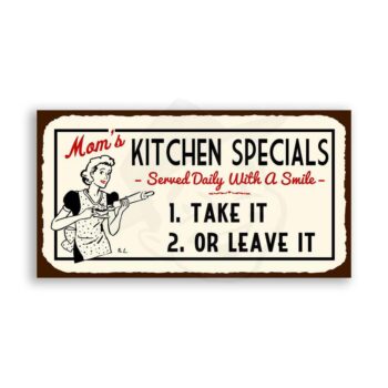 Moms Kitchen Specials Served With Smile Vintage Metal Kitchen Tin Sign
