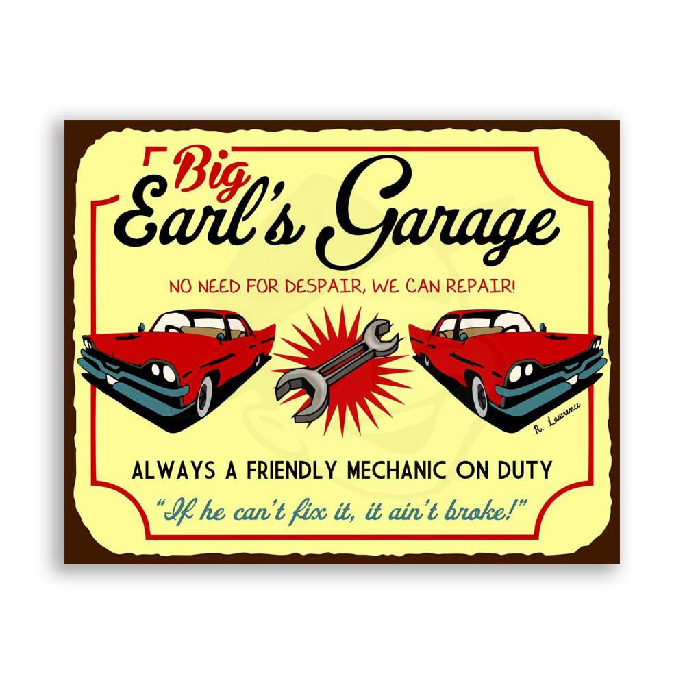 4 Plaques Vintage Garage